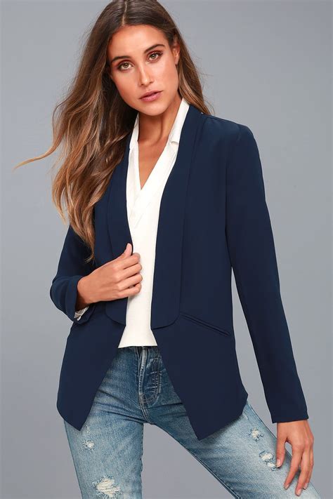 navy blue blazers for ladies